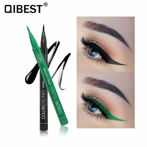 QIBEST Coloured Eyeliner Pen Waterproof And Non Coloured Eye Liner Ins