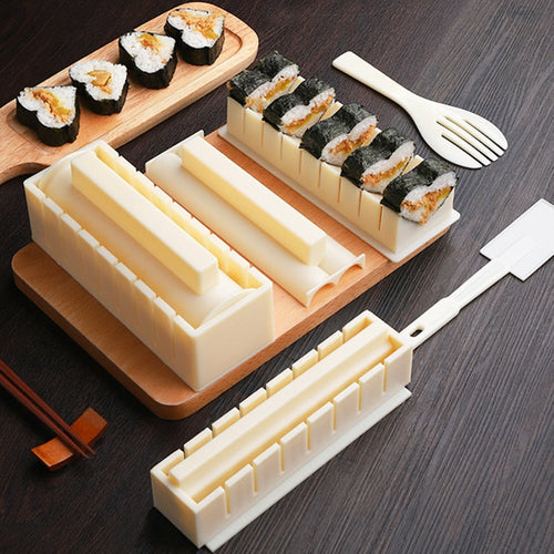 10pcs/Set Easy To Use DIY Rice Ball Sushi Maker Mold Kitchen Sushi Mak