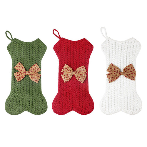 Christmas Decorations Knitting Wool Hanging Gift Bag Christmas Stockin