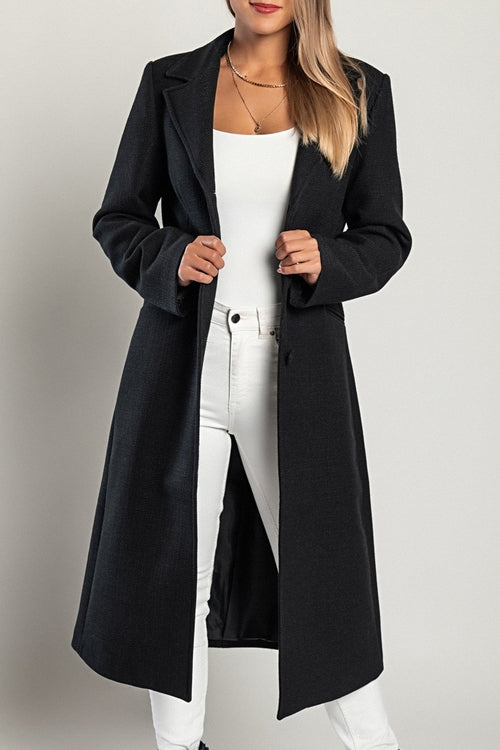 Elegant long coat, black