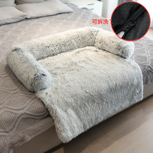 Winter Large Dog Sofa Bed with Zipper Dogs Bed Removable Cover Plush K