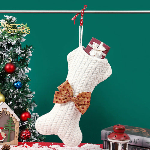 Christmas Decorations Knitting Wool Hanging Gift Bag Christmas Stockin