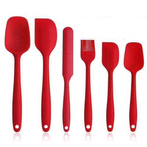 6 Pcs Spatula Sets BPA Free Silicone Scrapers Spoon Non-Stick Silica C