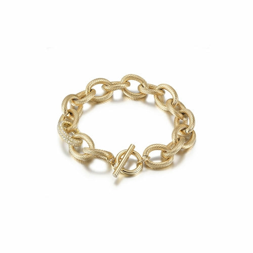 CZ Twisted Wire Link Bracelet