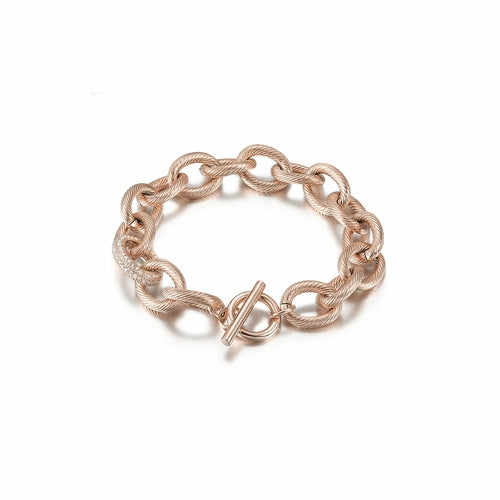 CZ Twisted Wire Link Bracelet