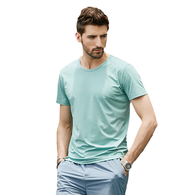 Modal 180G Cool Feeling Silm White Short Sleeve T-Shirt