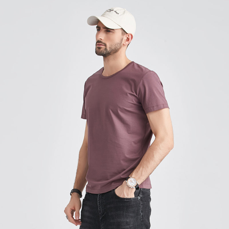 Modal 180G Cool Feeling Silm White Short Sleeve T-Shirt