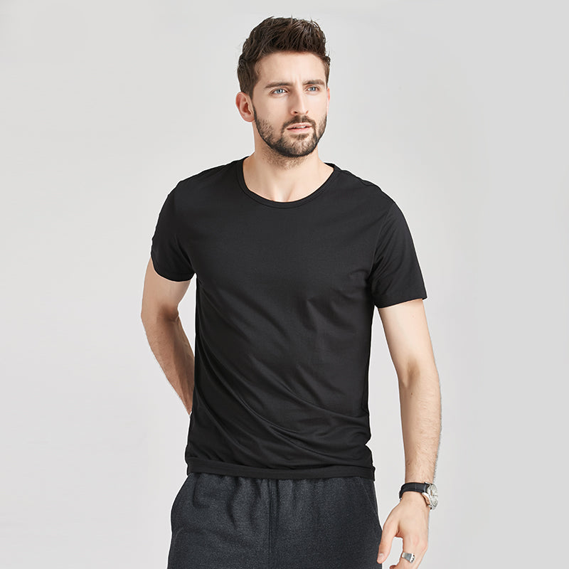 Modal 180G Cool Feeling Silm White Short Sleeve T-Shirt