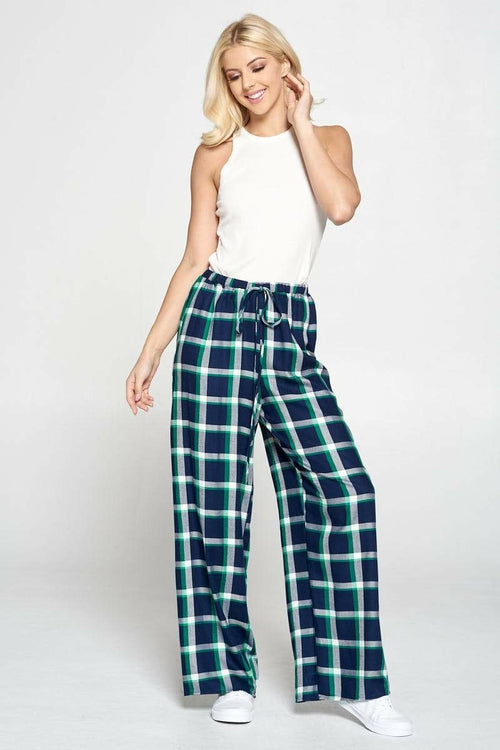 Plaid Print Pajama Pants