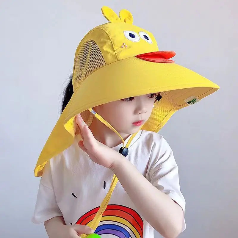 Children Sun Hat Summer Kids Outdoor Neck Ear Cover Anti UV Protection Beach Caps Kids Boy Girl Travel Flap Cap for Children