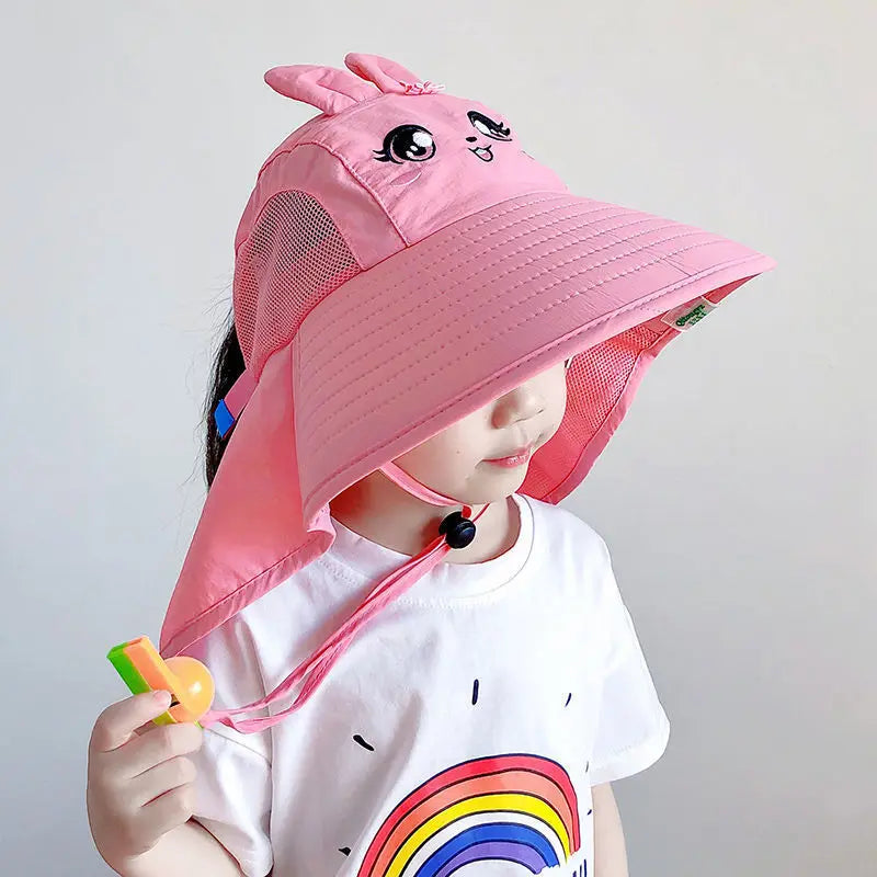 Children Sun Hat Summer Kids Outdoor Neck Ear Cover Anti UV Protection Beach Caps Kids Boy Girl Travel Flap Cap for Children