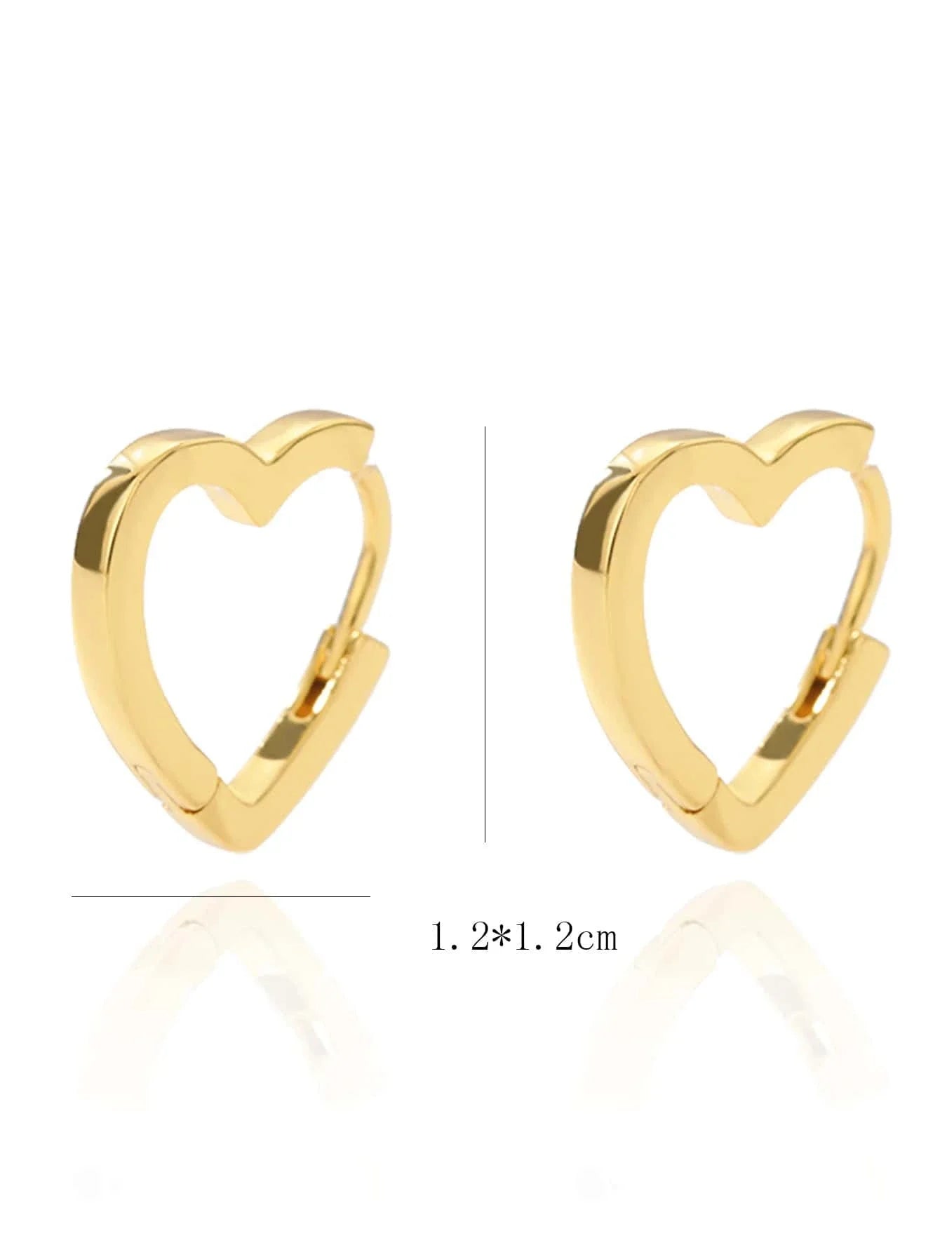 Simple Heart Hoop Earrings For Women Girls Gold Color Stainless Steel Circle Earrings Female Wedding Jewelry Ladies Gift