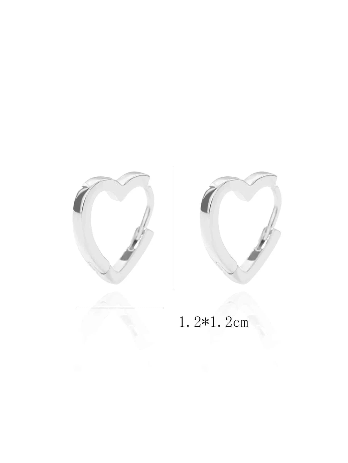 Simple Heart Hoop Earrings For Women Girls Gold Color Stainless Steel Circle Earrings Female Wedding Jewelry Ladies Gift