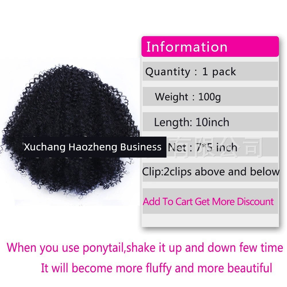 Chemical Fiber Wig Female Short Curly Hair Bud Ponytail Fashion Hair Bag Ponytail Kinky Curly Ponytail